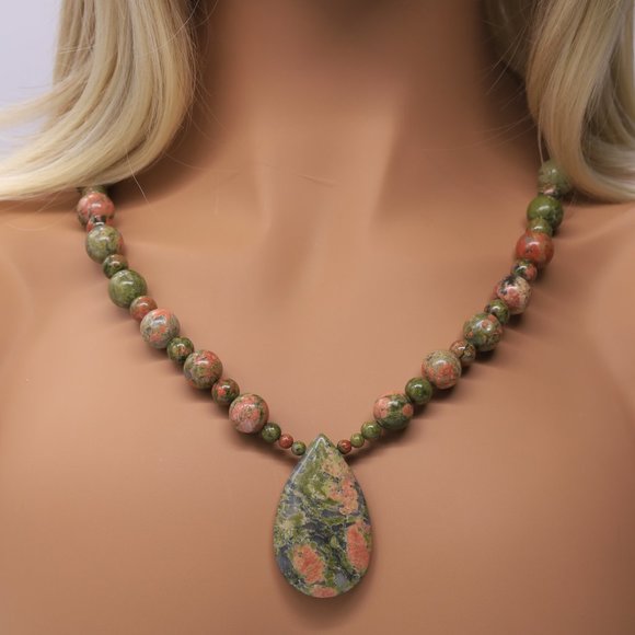 🎉Host Pick🎉 Natural Unakite Necklace 3 Piece Set. - Picture 6 of 7
